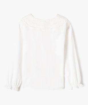 Chemise manches longues à grand col Claudine brodé fille vue3 - GEMO (ENFANT) - GEMO