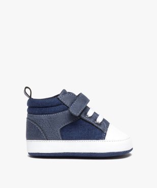 Chaussons de naissance bébé garçon en toile façon denim vue1 - GEMO 4G BEBE - GEMO