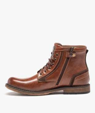 Boots homme unies à lacets fermeture zippée – Lee Cooper  vue3 - LEE COOPER - GEMO