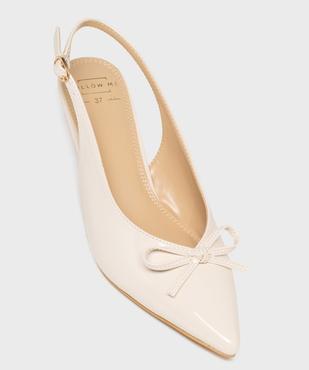 Escarpins vernis kitten heels à bout pointu et talon ouvert femme vue5 - FOLLOW ME - GEMO