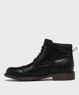 Boots mid-cut à semelle crantée, lacets et zip homme vue3 - MARIO BALDANO - GEMO