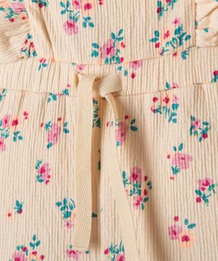 Combishort avec volants sur le buste bébé fille vue2 - GEMO 4G BEBE - GEMO