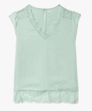 Tee-shirt sans manches multimatière à dentelle femme vue4 - GEMO 4G FEMME - GEMO