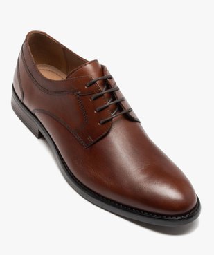 Derbies homme dessus en cuir uni à lacets ronds - Taneo vue6 - TANEO - GEMO