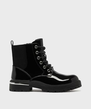 Boots crantées vernies avec zip et élastique fille vue1 - LOVELY WINGS - GEMO
