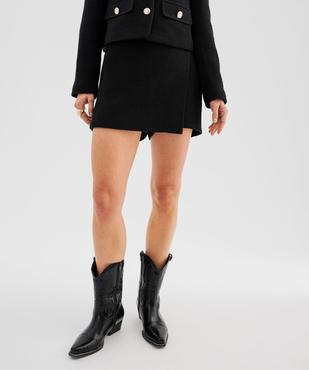 Jupe short aspect tweed femme vue3 - GEMO(FEMME PAP) - GEMO