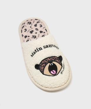 Chaussons forme mules en fourrure imitation femme vue5 - GEMO(HOMWR FEM) - GEMO