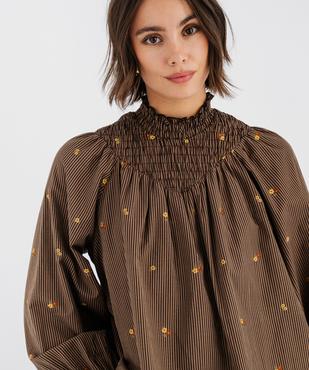 Blouse smockée manches longues femme vue2 - GEMO(FEMME PAP) - GEMO