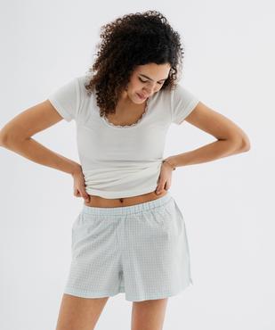 Haut de pyjama en maille côtelée femme vue1 - GEMO 4G FEMME - GEMO