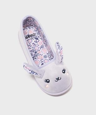 Chaussons ballerines en velours imprimé lapin en relief fille vue5 - GEMO (ENFANT) - GEMO
