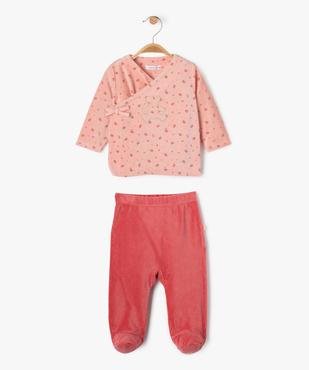 Pyjama velours 2 pièces bébé fille - LuluCastagnette vue1 - LULU CASTAGNETTE GEMO FOR GOOD - GEMO