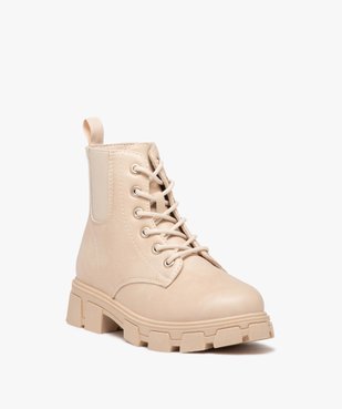 Boots fille unies à semelle épaisse et crantée avec zip vue2 - 1E PRIX BY GEMO - GEMO