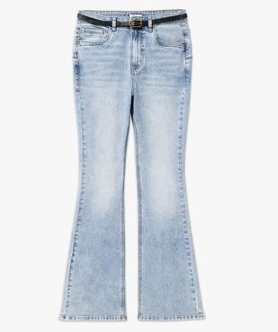 Jean bootcut taille haute avec fine ceinture femme vue4 - GEMO 4G FEMME - GEMO