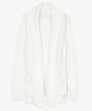 Gilet femme col châle porté ouvert en maille duveteuse vue4 - FOLLOW ME - GEMO