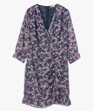 Robe femme en voile à motifs fleuris vue4 - GEMO(FEMME PAP) - GEMO