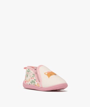 Chaussons bébé fille boots à zip petit renard vue2 - GEMO 4G BEBE - GEMO