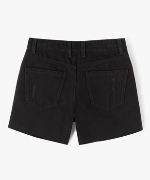 Short fille en denim aspect usé taille haute vue3 - GEMO 4G FILLE - GEMO