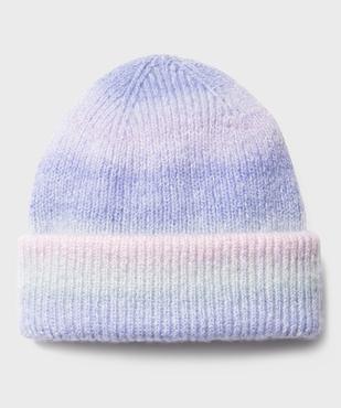 Bonnet en maille avec revers fille vue1 - GEMO (ENFANT) - GEMO