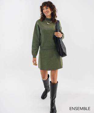 Ensemble pull et jupe courte kaki pour femme - GEMO