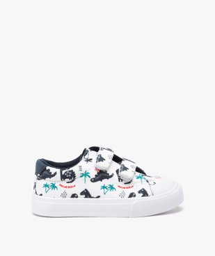 Tennis bébé garçon en toile imprimée dinosaures vue1 - GEMO 4G BEBE - GEMO