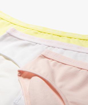Culottes en coton biologique fille (lot de 3) vue2 - GEMO 4G FILLE - GEMO
