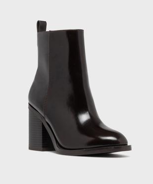 Boots à talon large et bout rond unies femme vue2 - FOLLOW ME - GEMO