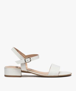 Sandales femme unies à brides droites et petit talon carré vue1 - GEMO (CASUAL) - GEMO