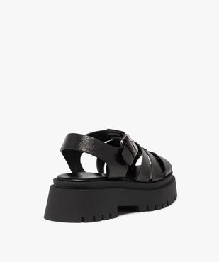 Sandales femme unies à semelle épaisse avec boucle fantaisie vue4 - GEMO (CASUAL) - GEMO