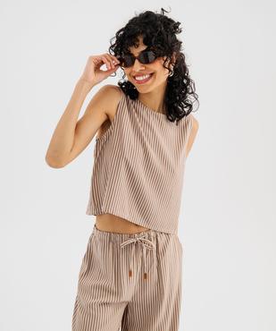 Blouse sans manches ample, courte et fluide femme vue1 - GEMO 4G FEMME - GEMO