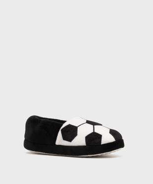 Chaussons en velours motif ballon de football garçon vue2 - GEMO - GEMO