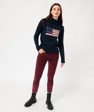 Pantalon slim 7/8ème en velours côtelé femme - LuluCastagnette vue5 - LULUCASTAGNETTE - GEMO