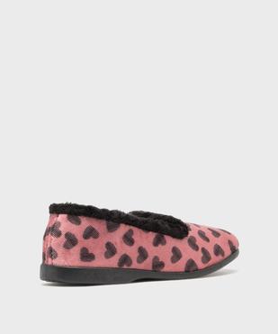 Chaussons pantoufles en velours imprimé cœurs femme vue4 - G'FLEX GEMO FOR GOOD - GEMO