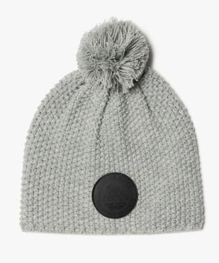 Bonnet homme uni à pompon et maille fantaisie vue1 - GEMO (ACCESS) - GEMO