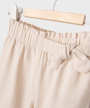 Pantalon léger 30% lin à taille élastiquée bébé fille vue3 - GEMO 4G BEBE - GEMO