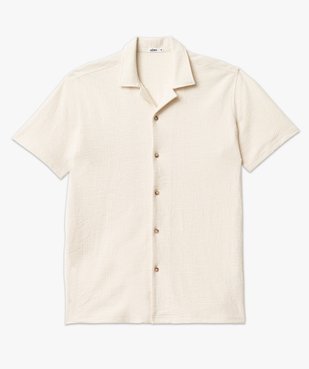 Chemise manches courtes en maille texturée et col cubain homme vue4 - GEMO (HOMME) - GEMO