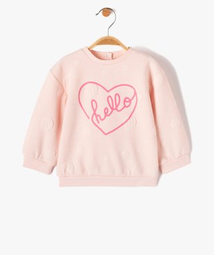 Sweat bébé fille en maille gaufrée fantaisie  vue1 - GEMO(BEBE DEBT) - GEMO