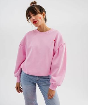Sweat oversize avec manches froncées femme vue3 - GEMO(FEMME PAP) - GEMO