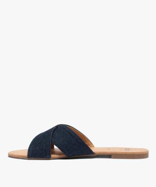 Sandales plates à larges brides croisées femme - Valentina Baldano dessus denim vue3 - VALENTINA BALDA - GEMO