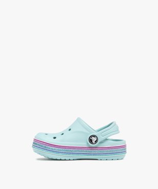 Sabots souples fille à semelle épaisse et pailletée Bayaband Rainbow Glitter - Crocs vue3 - CROCS - GEMO