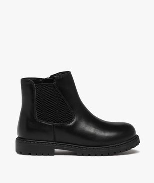 Boots garçon style Chelsea unies à semelle crantée vue1 - GEMO (ENFANT) - GEMO