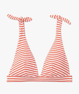 Haut de maillot de bain femme forme triangle à rayures vue4 - GEMO 4G FEMME - GEMO