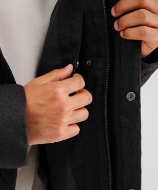 Doudoune matelassée déperlante avec capuche et col en lainage homme vue5 - GEMO 4G HOMME - GEMO