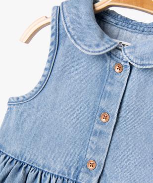 Robe en jean sans manches à col Claudine bébé fille vue2 - GEMO(BEBE DEBT) - GEMO