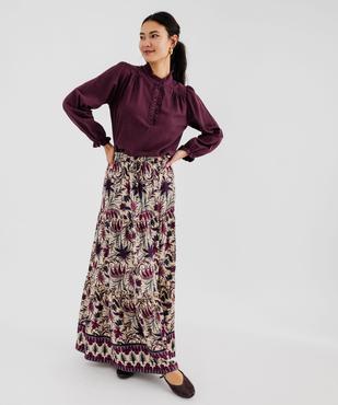 Blouse manches longues en flanelle de coton femme  vue5 - GEMO(FEMME PAP) - GEMO