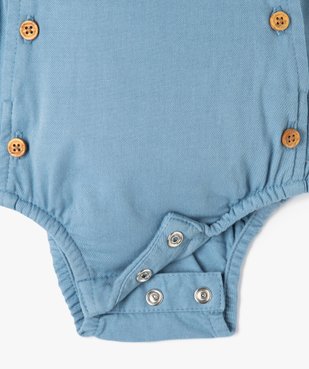 Combishort bébé à bretelles coupe barboteuse vue3 - GEMO(BB COUCHE) - GEMO