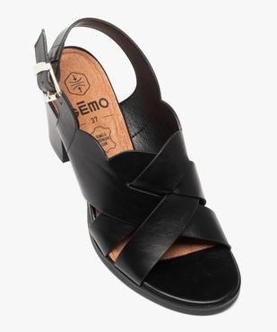 Sandales femme à talon dessus larges brides croisées vue5 - GEMO(URBAIN) - GEMO