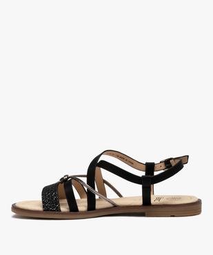 Sandales femme à talon plat et brides métallisées vue3 - GEMO (CASUAL) - GEMO