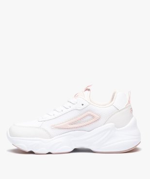 Baskets femme bi-matières à lacets - Fila vue3 - FILA - GEMO