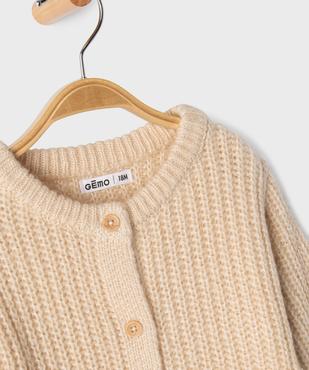Gilet en grosse maille à col rond bébé fille vue2 - GEMO 4G BEBE - GEMO