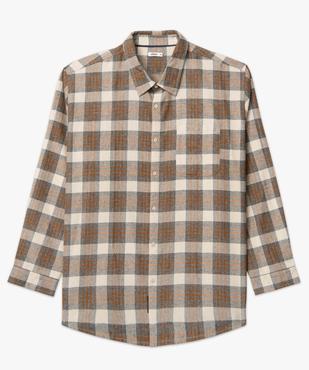 Chemise homme grande taille à manches longues et carreaux vue4 - GEMO (G TAILLE) - GEMO